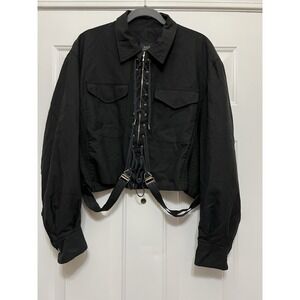 JEAN PAUL GAULTIER JPG Homme 52 Zip Tailored Black Corset Jacket Haute Couture